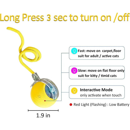 Smart Automatic Cat Toy Ball with Tail – Interactive Chase Toy