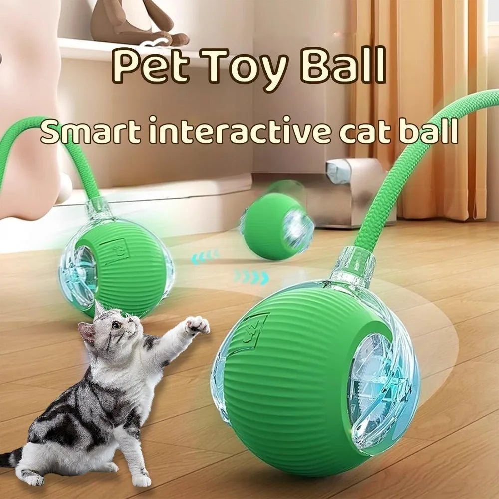Smart Automatic Cat Toy Ball with Tail – Interactive Chase Toy