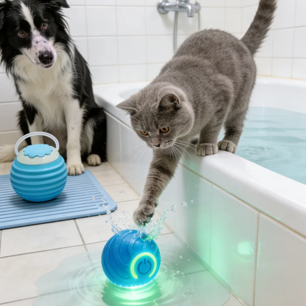 Smart Automatic Cat Toy Ball with Tail – Interactive Chase Toy
