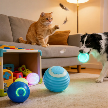 Smart Automatic Cat Toy Ball with Tail – Interactive Chase Toy