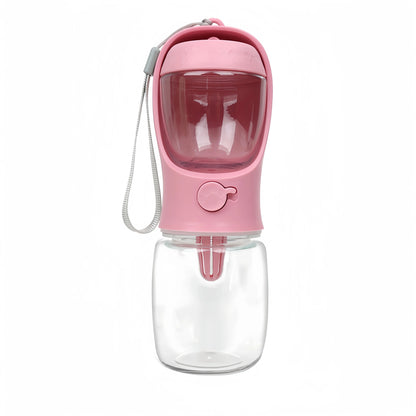 2-in-1 Pet Water Bottle with Food Storage Portable Dog Travel Feeder