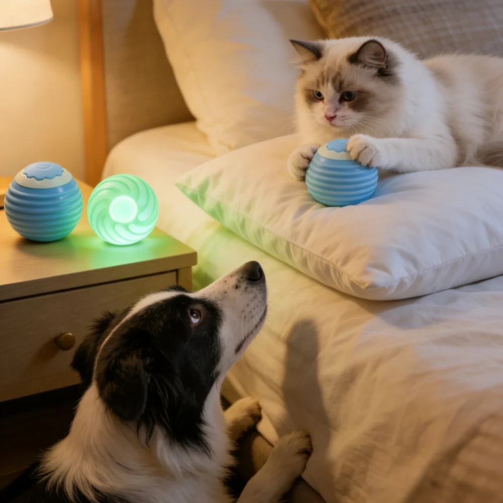 Smart Automatic Cat Toy Ball with Tail – Interactive Chase Toy