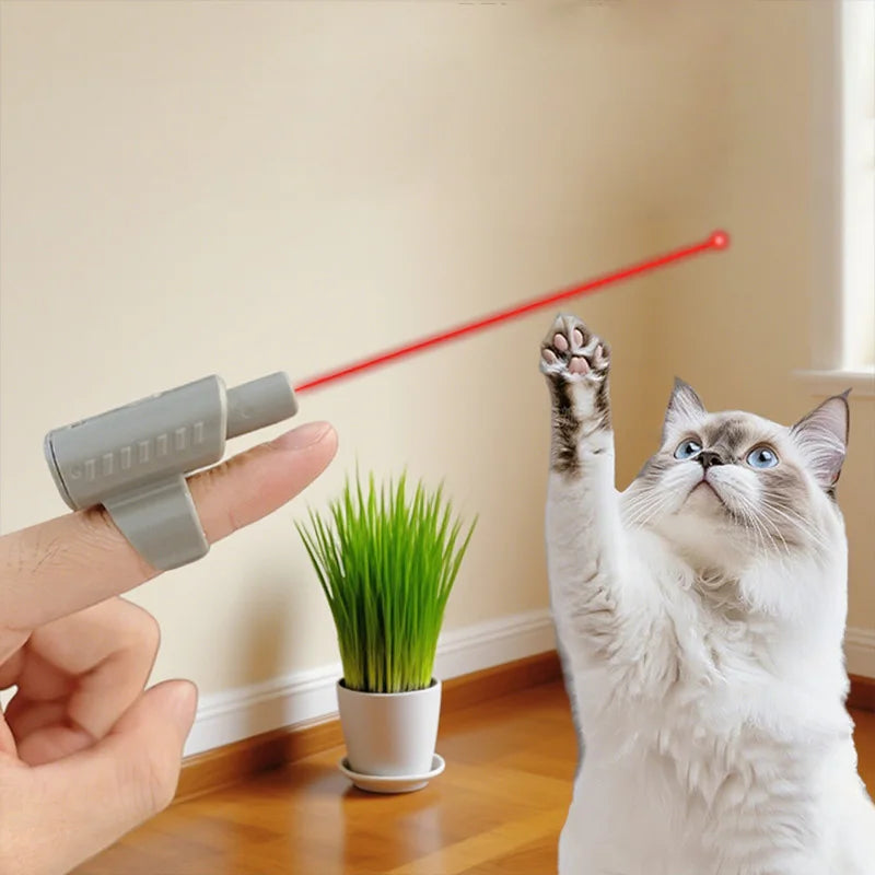 Mini Laser Cat Toy Finger Sleeve Design Laser Light Pointer Pet Training Scratching Toys for Interactive Play and Endless Fun