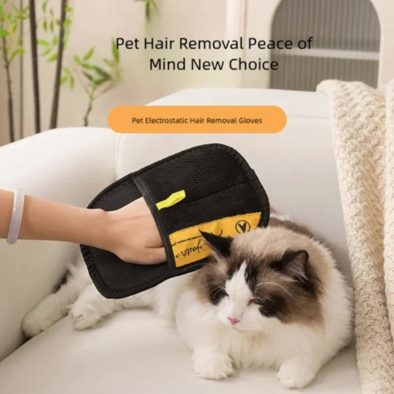 Dog & Cat Deshedding Gloves – Gentle Hair Remover Brush