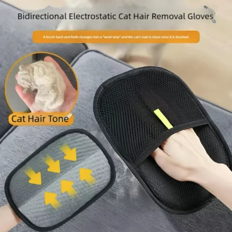 Dog & Cat Deshedding Gloves – Gentle Hair Remover Brush