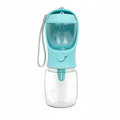2-in-1 Pet Water Bottle with Food Storage Portable Dog Travel Feeder