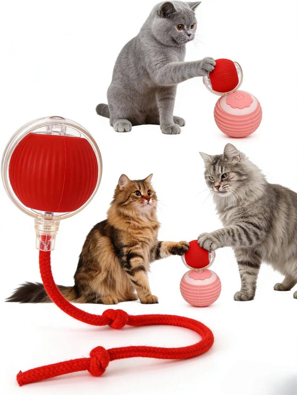 Smart Automatic Cat Toy Ball with Tail – Interactive Chase Toy